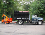Tree removal and mulching truck in MA